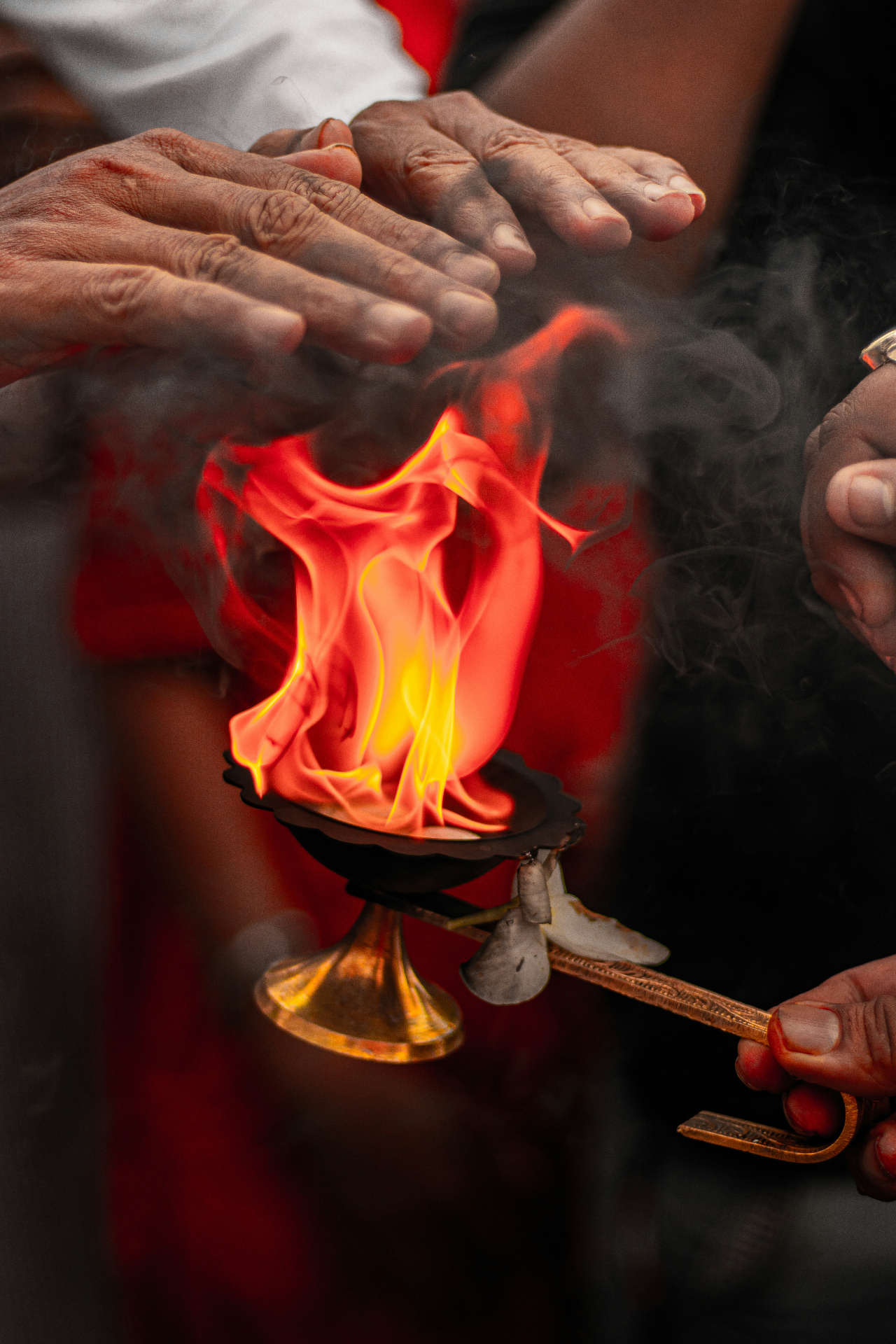 Aarti flame during Chaturmas evening